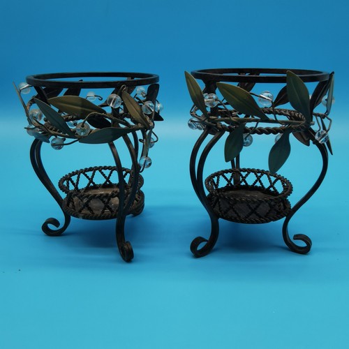 Pair partylite metal leaf - partylite, &