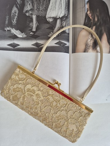 Vintage style gold lace - lace, clutch