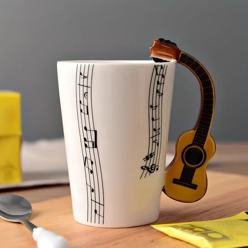 Ceramic music mug acoustic - music,