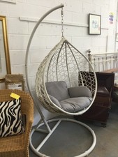 Large Hanging Garden Wicker Egg Chair on Metal Frame