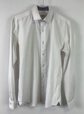 WHTE LABEL SHIRT 15 IN 38 CM WHITE Poplin Tapered Fit Button Up Casual