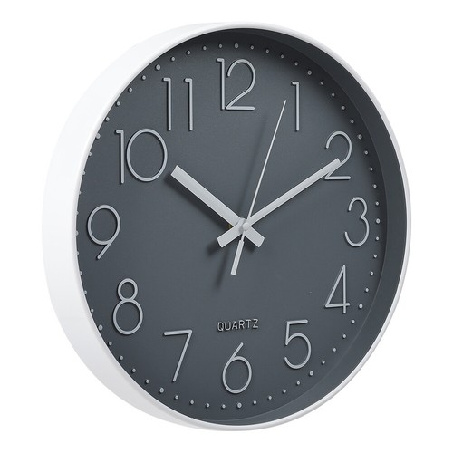 Silent grey wall clock - 12",
