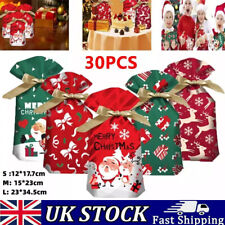 30pcs Large Christmas Sacks Party Present Gift Bags Drawstring Wrap Storage UK
