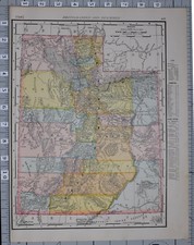 1906 MAP UNITED STATES UTAH SALT LAKE CITY OGDEN LOGAN WEBER SUMMIT DAVIS CACHE