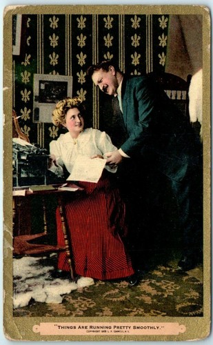 Postcard man and woman - postcard,