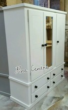 HANDMADE BERKSHIRE (WHITE) 4 DRAWER TRIPLE WARDROBE (MIRRORED) NOT FLAT-PACK!!!