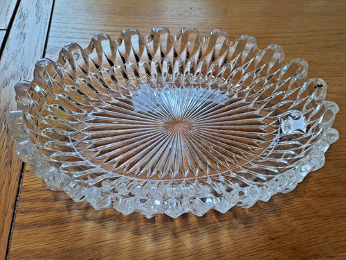 Vintage heavy pressed glass - heavy,