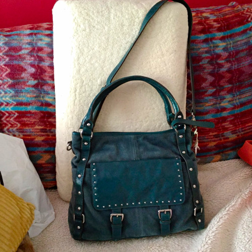 Clarks large teal leather - clarks, &
