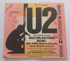 U2 THE LONGEST DAY MILTON KEYNES BOWL  1985 TICKET 