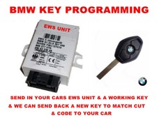 Spare remote key cut and coded for BMW E46 3 button remote key EWS 1999 - 2005