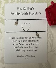 His And Hers Fertility Wish  Bracelets Feet charm/Present/gift/ White Card/Gift/