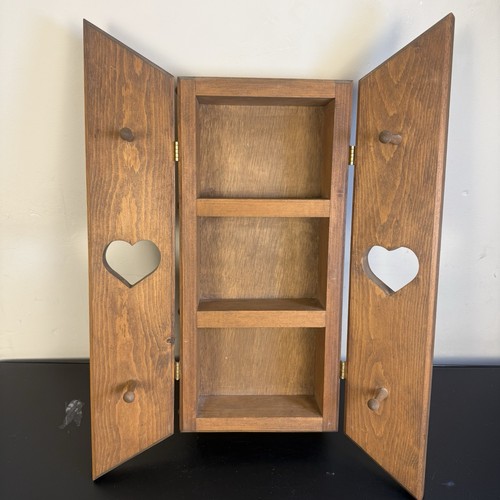 Vtg wooden heart shelf - wooden,