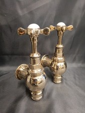 LARGE BRASS GLOBE TAPS RECLAIMED FULLY REFURBISHED OLD HEAVY WEIGHT GLOBE TAPS