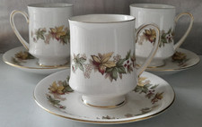 Set Of 3 Royal Standard Lyndale Small Leaf Mug Cups & Saucers Vintage . UK ONLY.