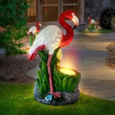 Flamingo Statue with Solar