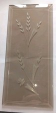 Vtg Etched Smoked Glass Panel