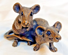 Mouse Pair Figurine Bronze