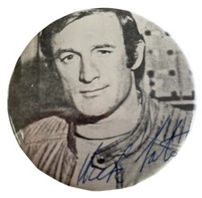 Vintage 1970's Space 1999 Captain Alan Carter Pin Badge - Nick Tate Autographed