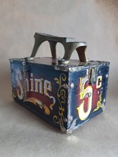 Rare Vintage Wooden Shoe Shine Box with Circus style design - Superb Condition