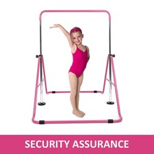 Adjustable Kid Gymnastics Bar Training Kip Bar With Grips Wristbands Ground Nail