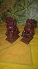 Pair Of Vintage Red Resin