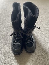 Black Leather Suede  Lace Up