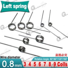 Torsion Spring 3-9 Coil (10 pcs), 0.8mm Wire dia, 5 ~ 10mm OD, Left spring Steel