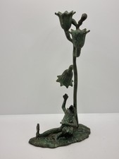 Solid Brass Frog Figure Flower