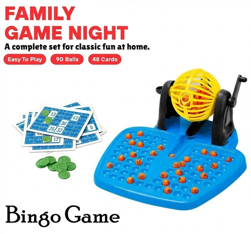 Family blue bingo game with - game,