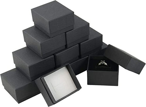 Black cardboard ring box - cardboard,