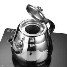 1.5L Stainless Steel Teapot Tea Kettle Coffee Pot With Tea Strainer