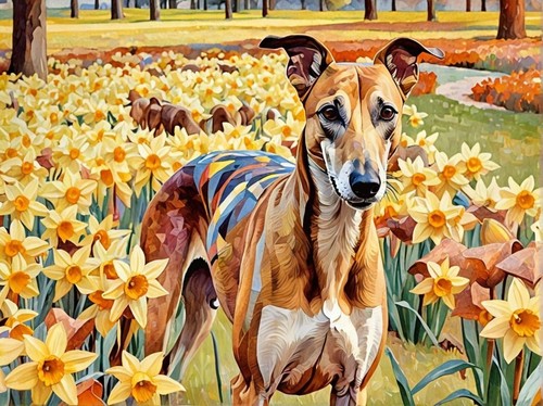 Greyhound whippet daffodi - , a5