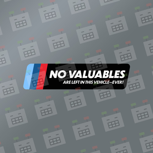 Valuables car window - no,
