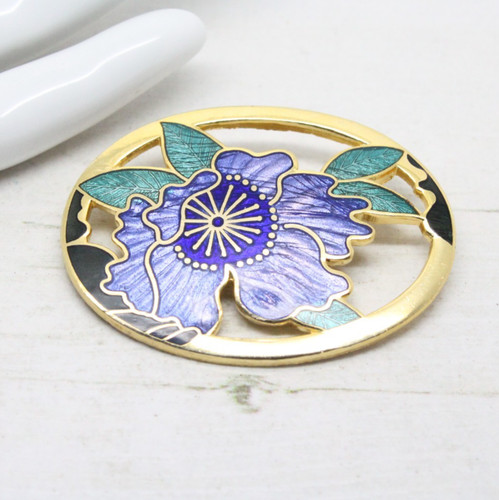 Vintage cloisonne enamel blue - vintage,