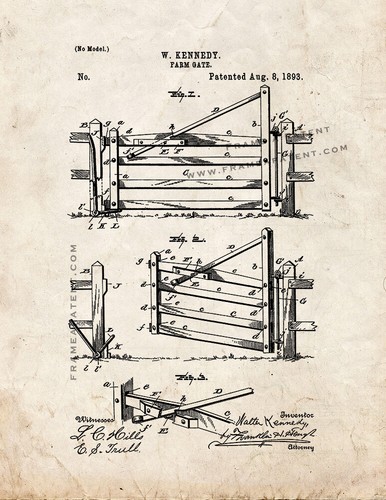 Farm gate patent print - patent, old