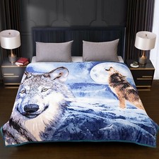 3D Animal Print Design Style Large Faux Fur Throw Sofa Bed Soft Warm Blanket