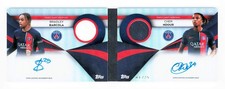 Topps B.Barcola/C.Ndour Autograph Match Worn Relic Booklet/25 PSG Team Set 23-24