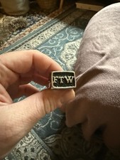 biker FTW large ring silver colour