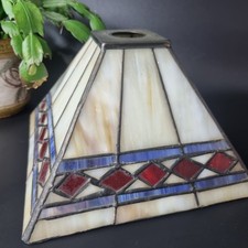 Tiffany Style Slab Glass Table Light Lantern Lamp Shade 8in 5in Pendant Stained