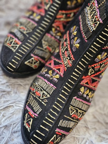 Boho embroidered ankle - embroidered, boots
