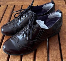 Ladies Hotter 'Somerley' Brogues Burgundy Patent Leather Shoes UK Size 5.5 VGC