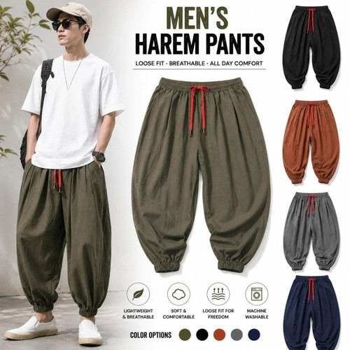 Men baggy harem pants japanese - baggy,