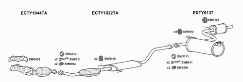 Euroflo exhaust system for - exhaust,
