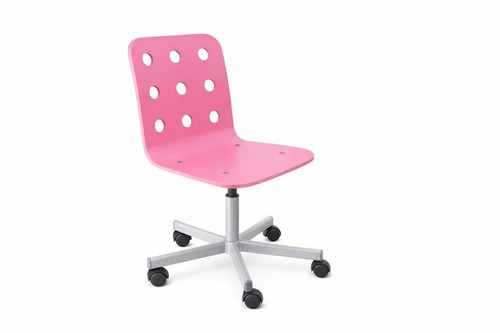 Pink swivel desk - desk, chair