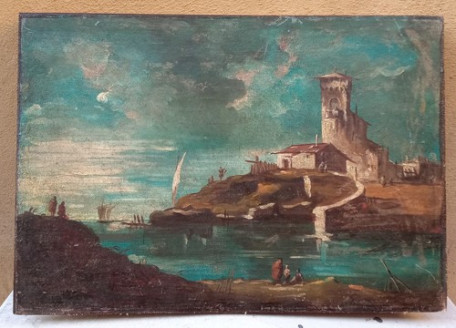 Antique italian oil canvas - antique,