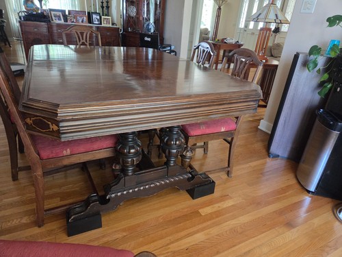 Antique dining room table with