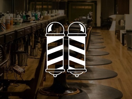 Barber shop poles window - 2x,