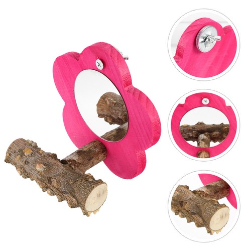 Bird cage mirror toy wooden - bird,