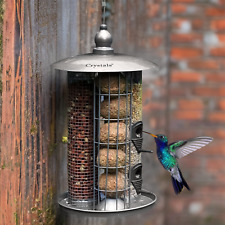 Hanging Wild Garden Bird Feeder 3 in 1 Seed, Nut, Fat Ball Metal Feeding Station