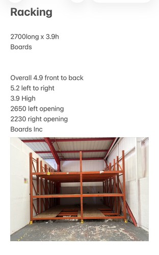 Racking double bay - bay, heavy